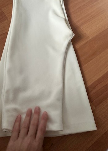 38 Beden beyaz Renk Kadın Beyaz Midi Kumaş Pantolon