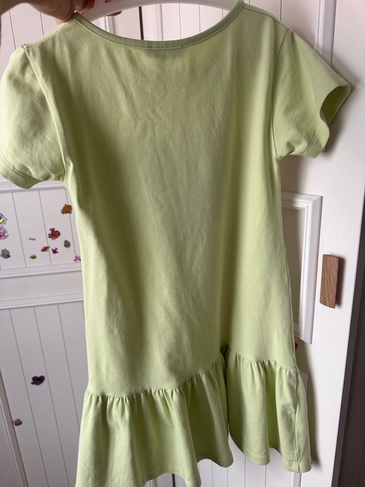 Yeşil Baskılı Kız Çocuk Elbise - Görsel 3