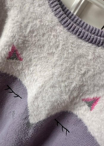 Kız Çocuk Mor Triko Kazak - Görsel 2