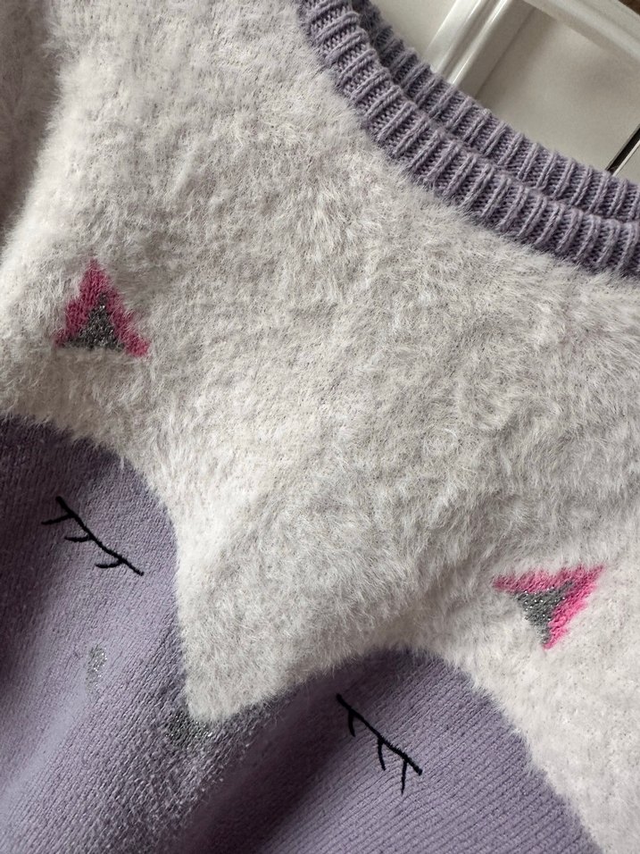 Kız Çocuk Mor Triko Kazak - Görsel 2