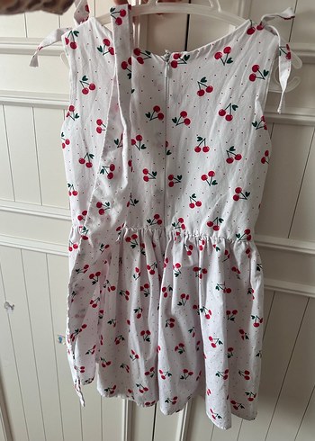 Kız Çocuk Kiraz Desenli Fırfırlı Elbise - Görsel 2