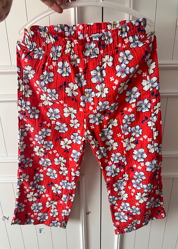 Kız Çocuk Kırmızı Çiçekli Pamuklu Elbise - Görsel 3