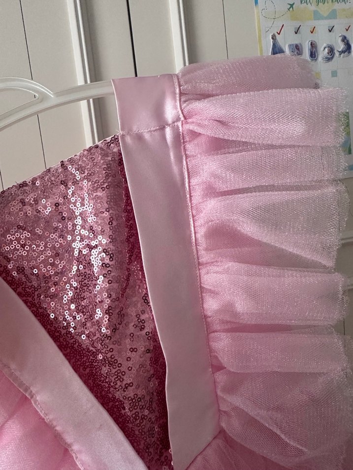 Kız Çocuk Pembe Fırfırlı Straplez Elbise - Görsel 3