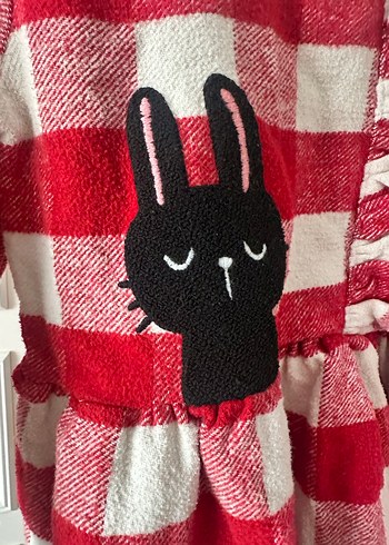 Uzun Kollu Kırmızı Ekose Kız Elbisesi - Görsel 4