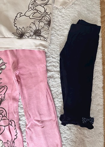 Pembe Baskılı Örgü Bebek Kız Takımı - Görsel 6