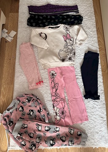 Pembe Baskılı Örgü Bebek Kız Takımı - Görsel 2