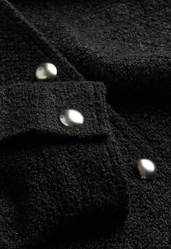 l Beden siyah Renk Önü düğmeli oversize ceket