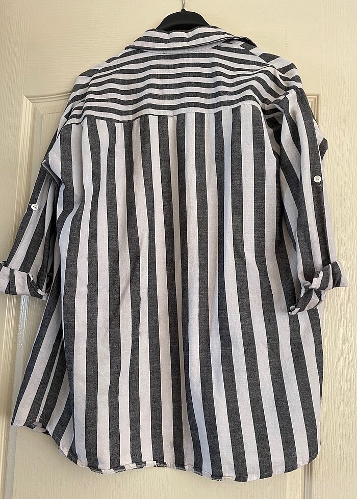 Keten uzun gömlek - Görsel 4