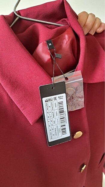 m Beden bordo Renk Trendyolmilla Bordo Düğme Detaylı Blazer