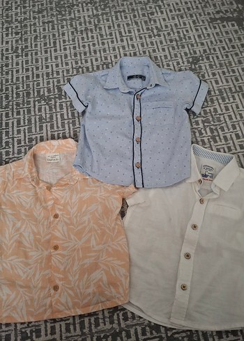 Erkek Çocuk Beyaz Kısa Kollu Pamuklu Gömlek - Görsel 4