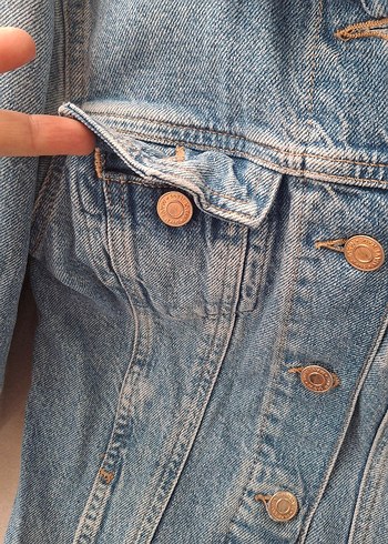Düğmeli Kadın Mavi Denim Ceket orijinal - Görsel 9