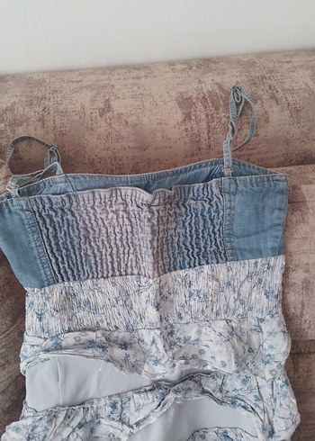 Gri Fırfırlı Uzun Bohem Elbise - Görsel 3