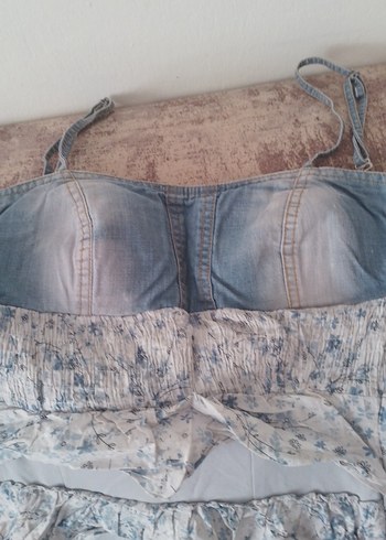 Gri Fırfırlı Uzun Bohem Elbise - Görsel 2