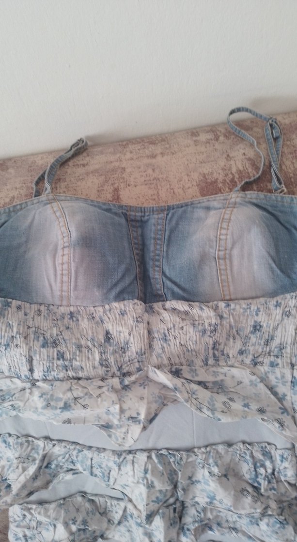 Gri Fırfırlı Uzun Bohem Elbise - Görsel 2