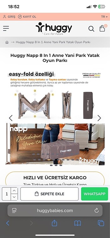 Prego Huggy Napp park beşik