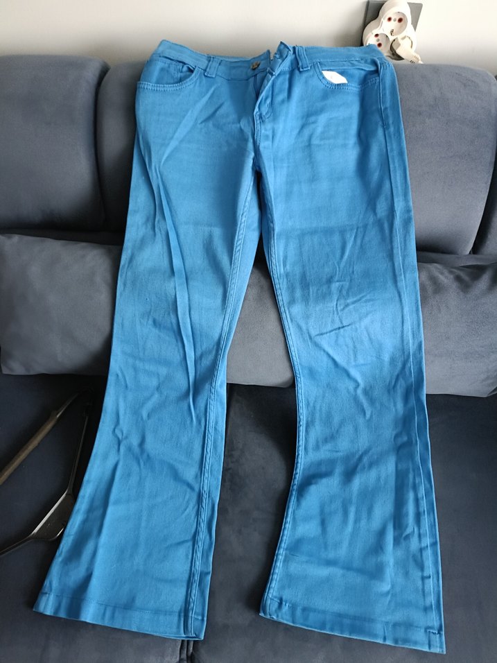 Düğmeli Mavi Kadın Denim Pantolon - Görsel 3