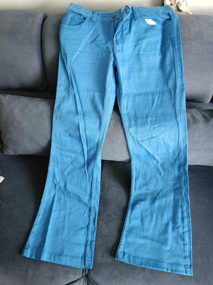 Düğmeli Mavi Kadın Denim Pantolon - Görsel 2