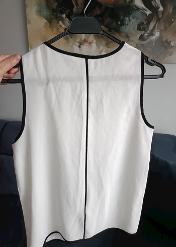 V Yaka Kolsuz Beyaz Bluz - Görsel 3