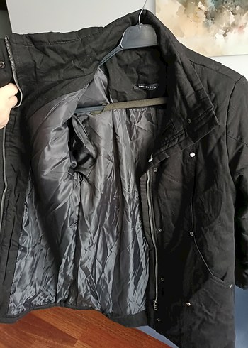 Düğmeli Siyah  Ceket Mont - Görsel 2