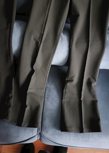 Gri Pilili Kadın Kumaş Pantolon - Görsel 2