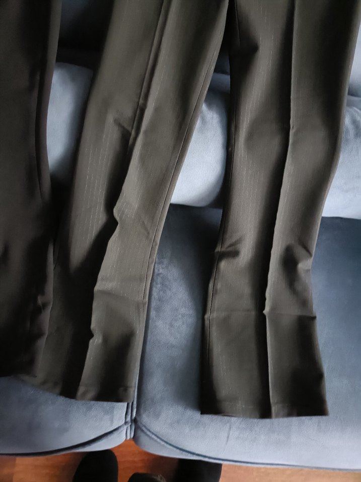 Gri Pilili Kadın Kumaş Pantolon - Görsel 2