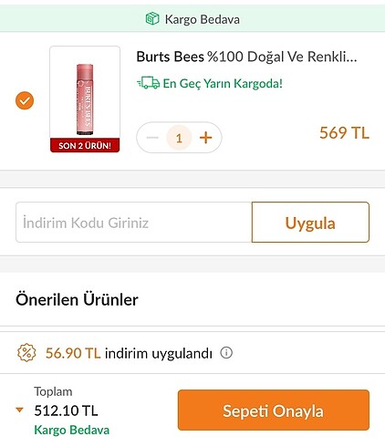 Beden Burts bees tinted lip balm