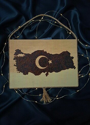 Ahşap yakma Türkiye haritası tablo