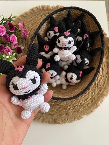 El örgüsü kuromi anahtarlık
