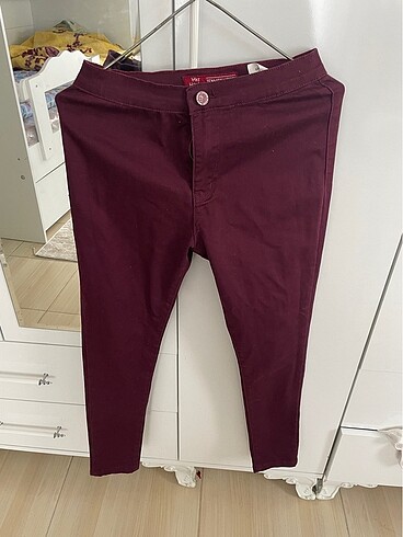 bordo renk dar paça pantolon