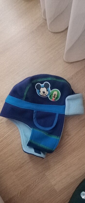 3-5 Yaş, 21 cm Beden mavi Renk Disney polar şapka 