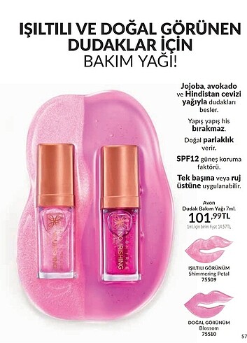 Avon Avon dudak bakım yağı parlatıcı
