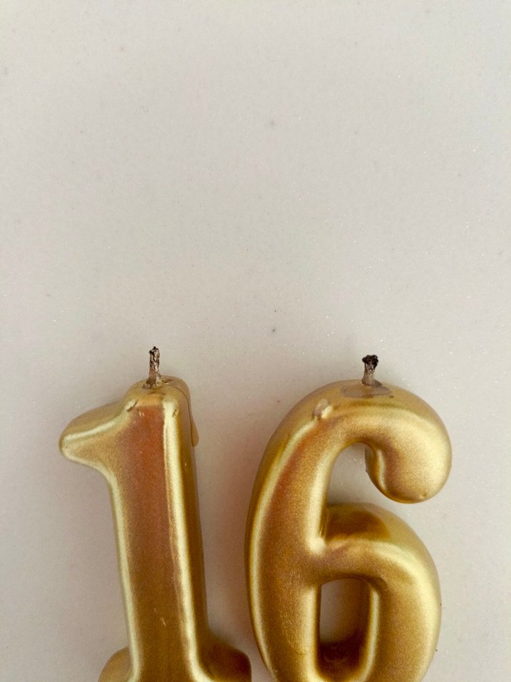 Altın Renk 16 Sayısı Parti Mumu - Görsel 2