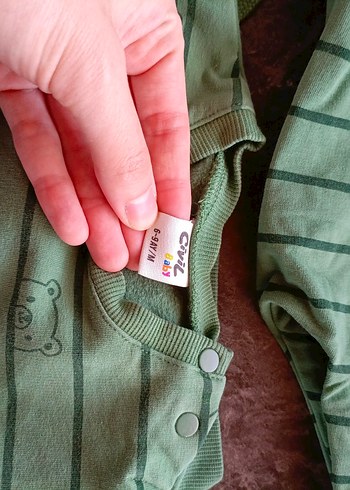 6 Ay Beden Yeşil Bebek Sweatshirt ve Pantolon Takımı