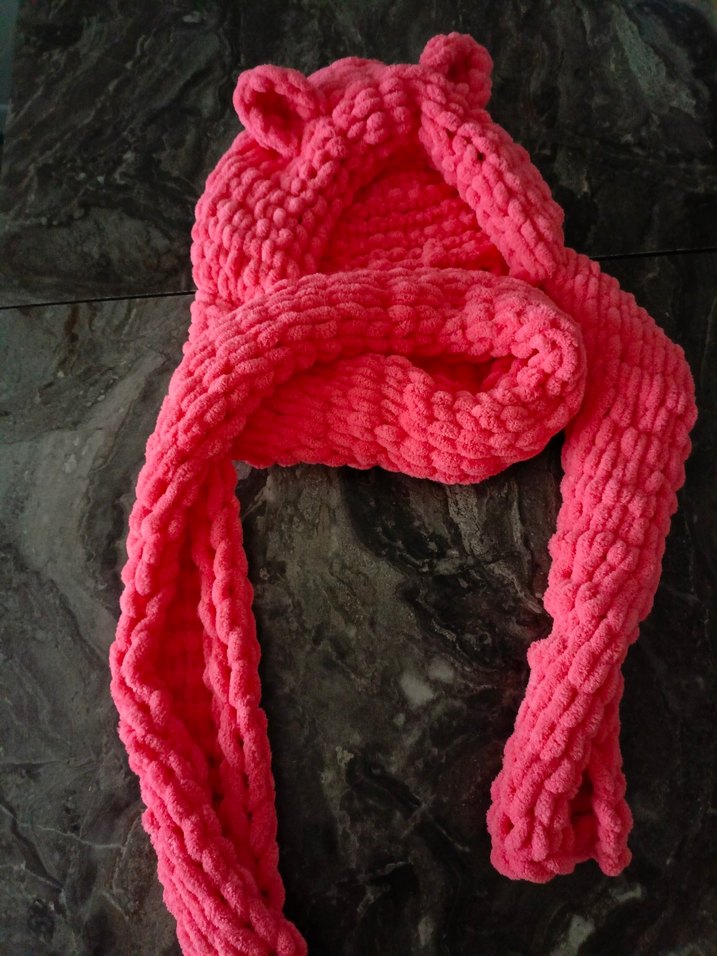 Pembe Örgü Yetişkin Atkı Seti - Görsel 3