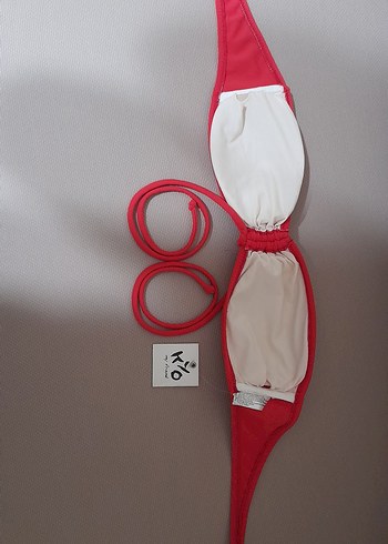 Diğer Kırmızı Bohem Tarzı Kadın Bikini Üstü