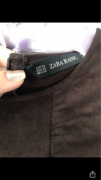 xs Beden kahverengi Renk Zara Kahverengi Süet Elbise
