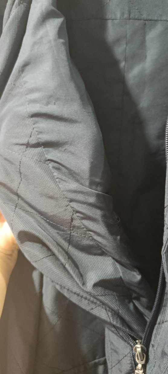 Gri Erkek Keten Ceket, Fermuarlı, Rahat Kesim - Görsel 4