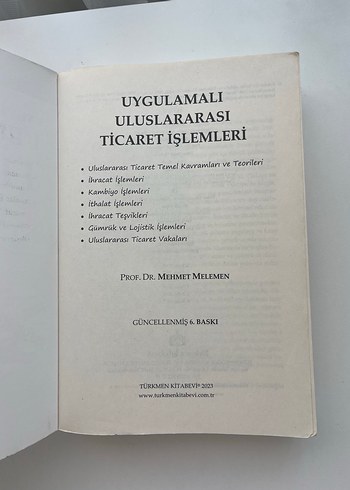 Uygulamalı Uluslararası Ticaret İşlemleri Kitabı