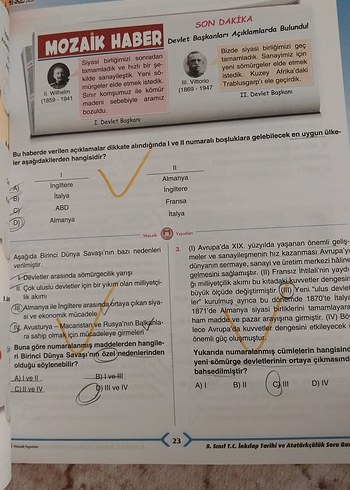 T.C. İnkılap Tarihi ve Atatürkçülük 8. Sınıf Soru Bankası - Görsel 4