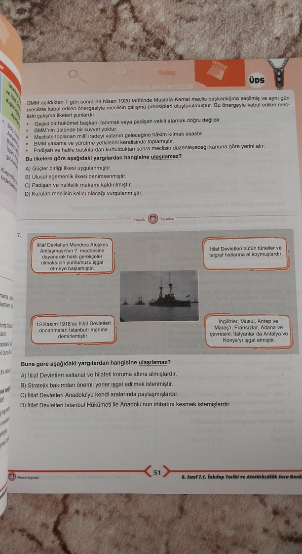 T.C. İnkılap Tarihi ve Atatürkçülük 8. Sınıf Soru Bankası - Görsel 3