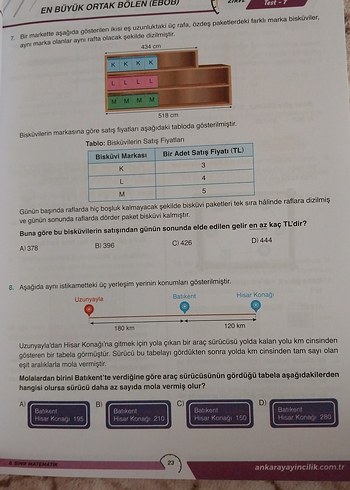 Kazandıran 6. Sınıf Matematik 1. Dönem Soru Bankası - Görsel 5