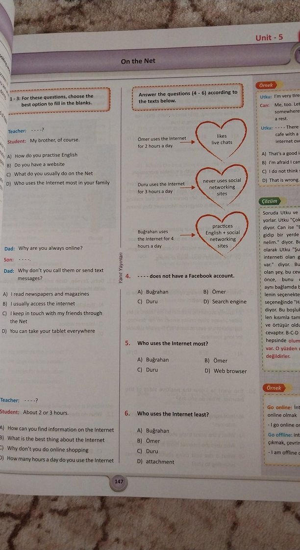 8. Sınıf İngilizce Soru Bankası - Görsel 5