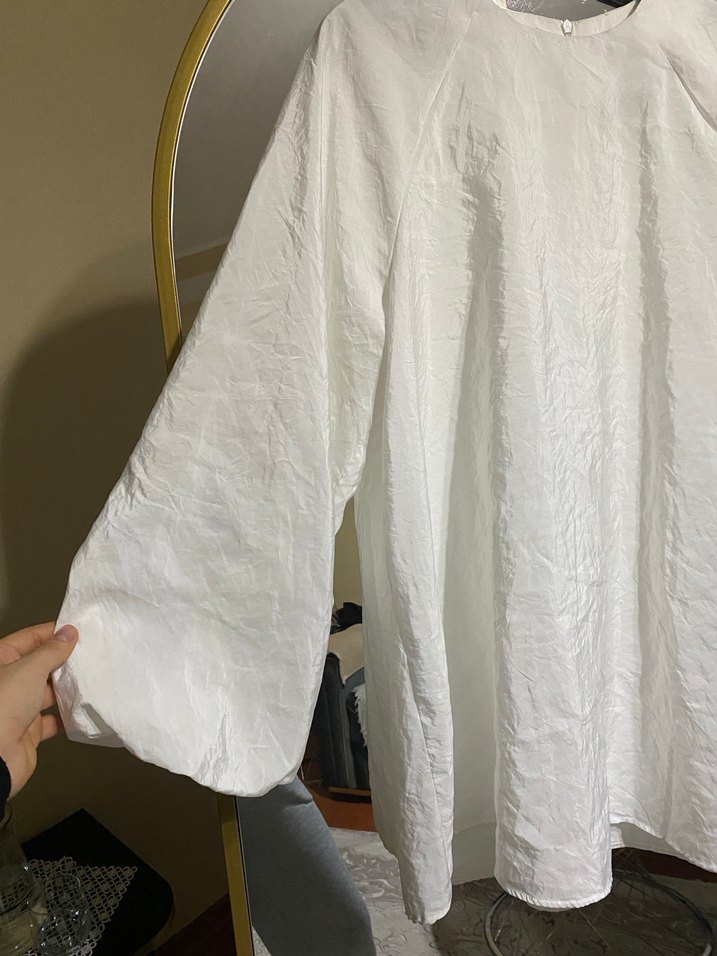 Beyaz Salaş gömlek - Görsel 3