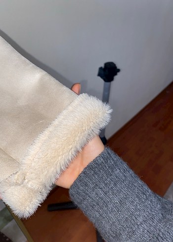 süet kürk detaylı ceket - Görsel 6