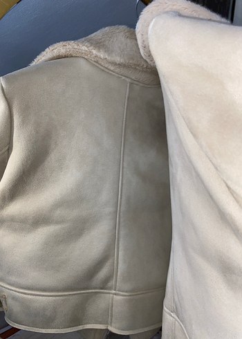 süet kürk detaylı ceket - Görsel 8