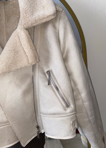 süet kürk detaylı ceket - Görsel 4