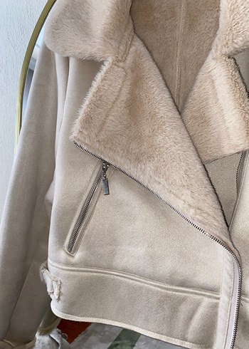 süet kürk detaylı ceket - Görsel 2