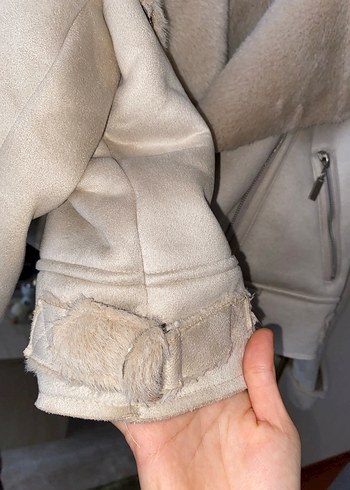 süet kürk detaylı ceket - Görsel 7