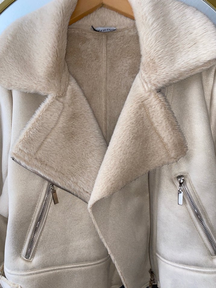 süet kürk detaylı ceket - Görsel 3