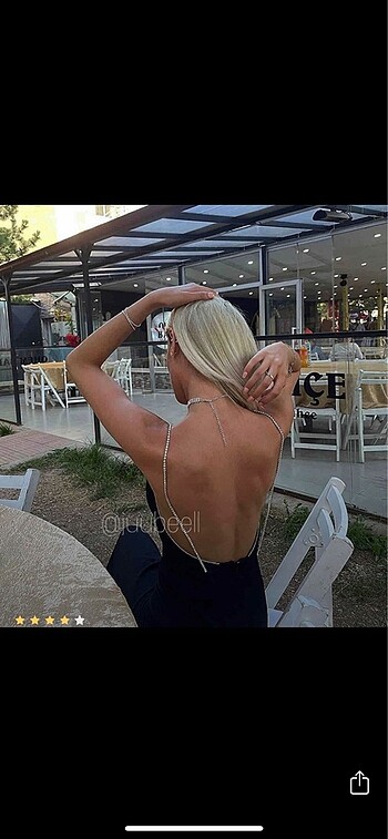 38 Beden siyah Renk Trendyol milla taş askılı şık elbise sırt dekolteli